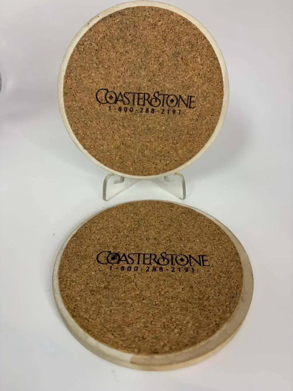 Set Of 2 Vintage Coaster Stone Ceramic Bassett Hound Coasters  4”